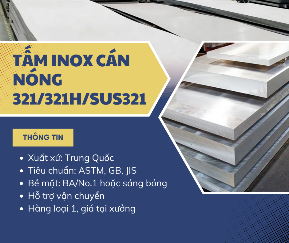 Tấm inox cán nóng 321/321H/SUS321 - Unico Steel